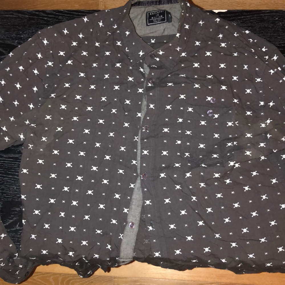 Grey and White Buttondown Shirt